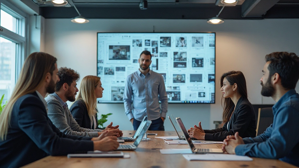 Команда обсуждает принципы дизайна и инструменты