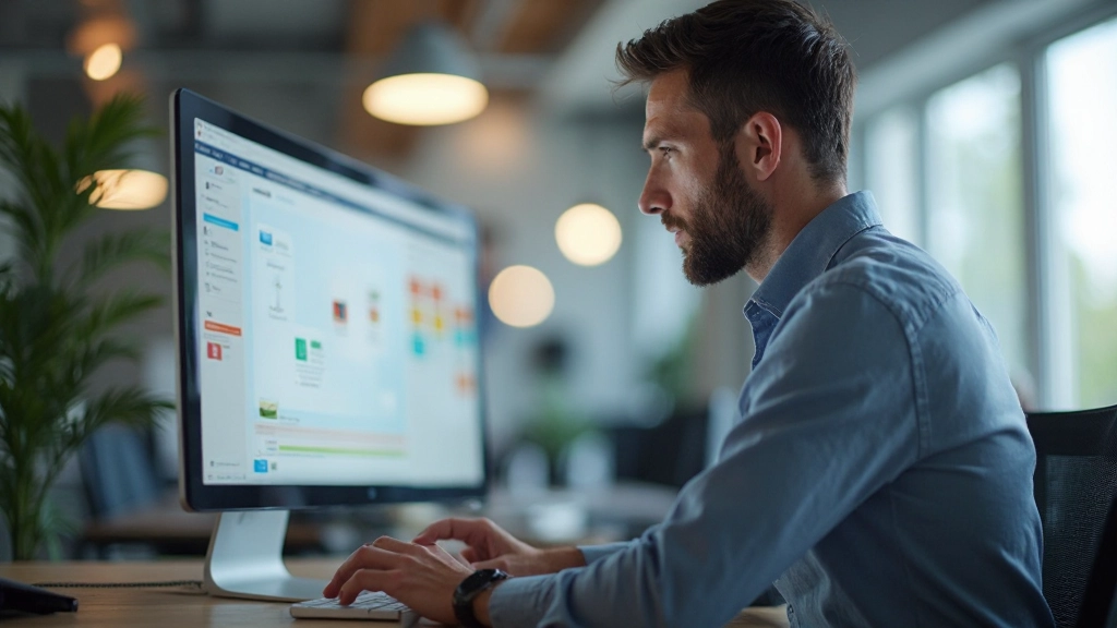 Дизайнер на экране компьютера проверяет контрастность цветов текста и фона в инструменте для проверки доступности